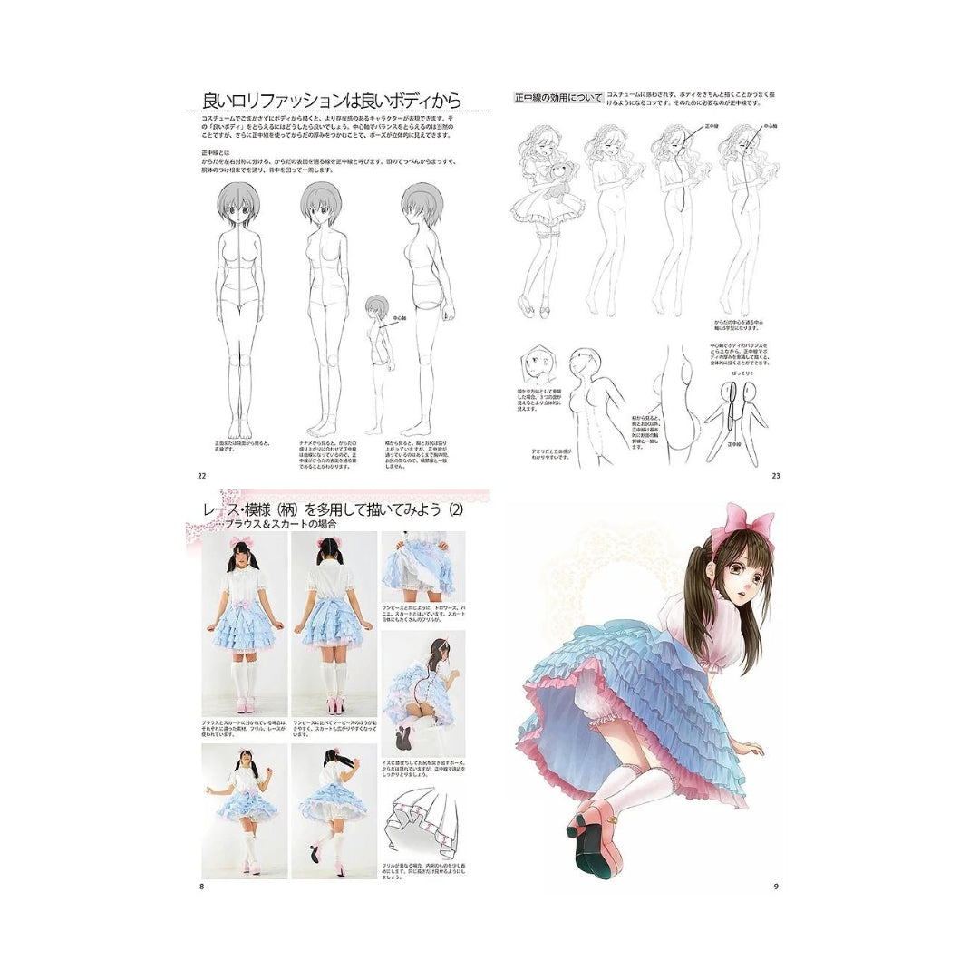 How to draw - jap. Zeichenbuch - Moe Lolita Fashion: Gesicht, Körper, Kleidung