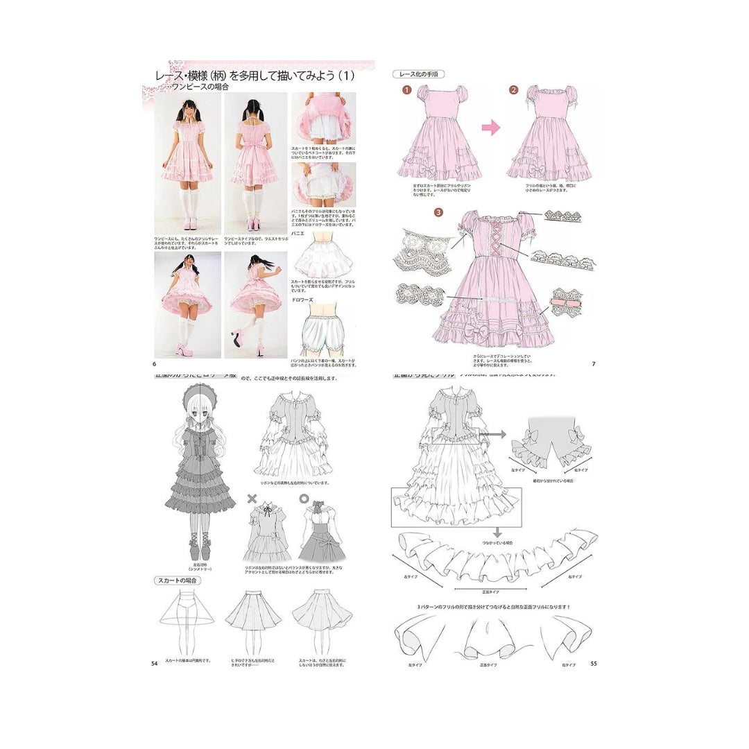 How to draw - jap. Zeichenbuch - Moe Lolita Fashion: Gesicht, Körper, Kleidung